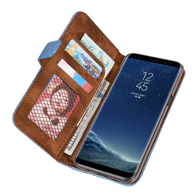 Дышащий винтажный кожаный флип-чехол для Samsung Galaxy S10 S8 S9 Plus S10e S7 edge Note 9 8 A8 A6 J6 A7 2018