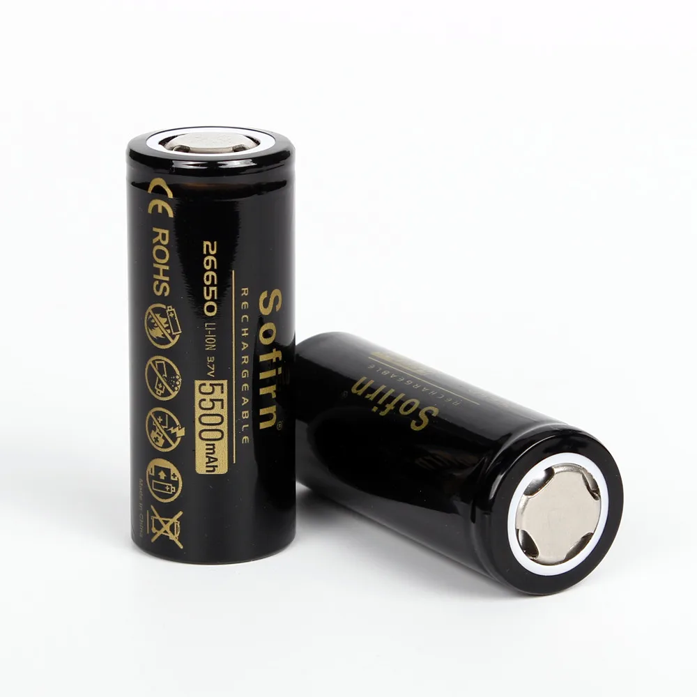 Sofirn 3,7 V 26650 5000mAh перезаряжаемые батареи высокой емкости литиевая батарея для светодиодный фонарик литий-ионные батареи