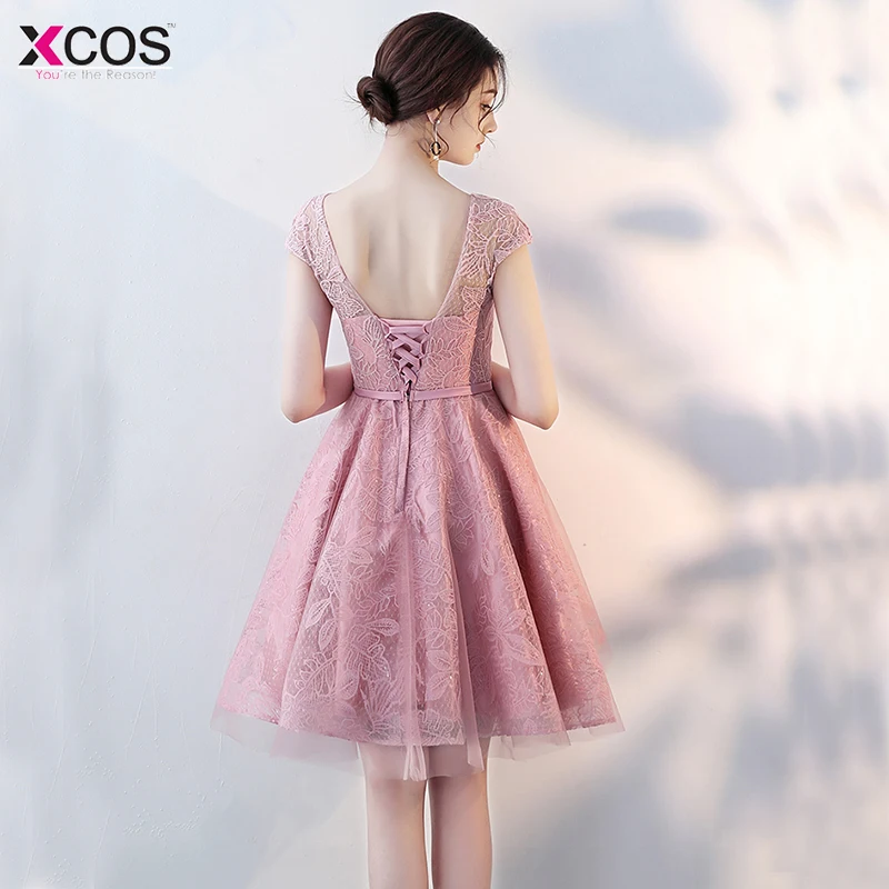 Элегантное платье для выпускного вечера a конец линии рукава кружево до колена