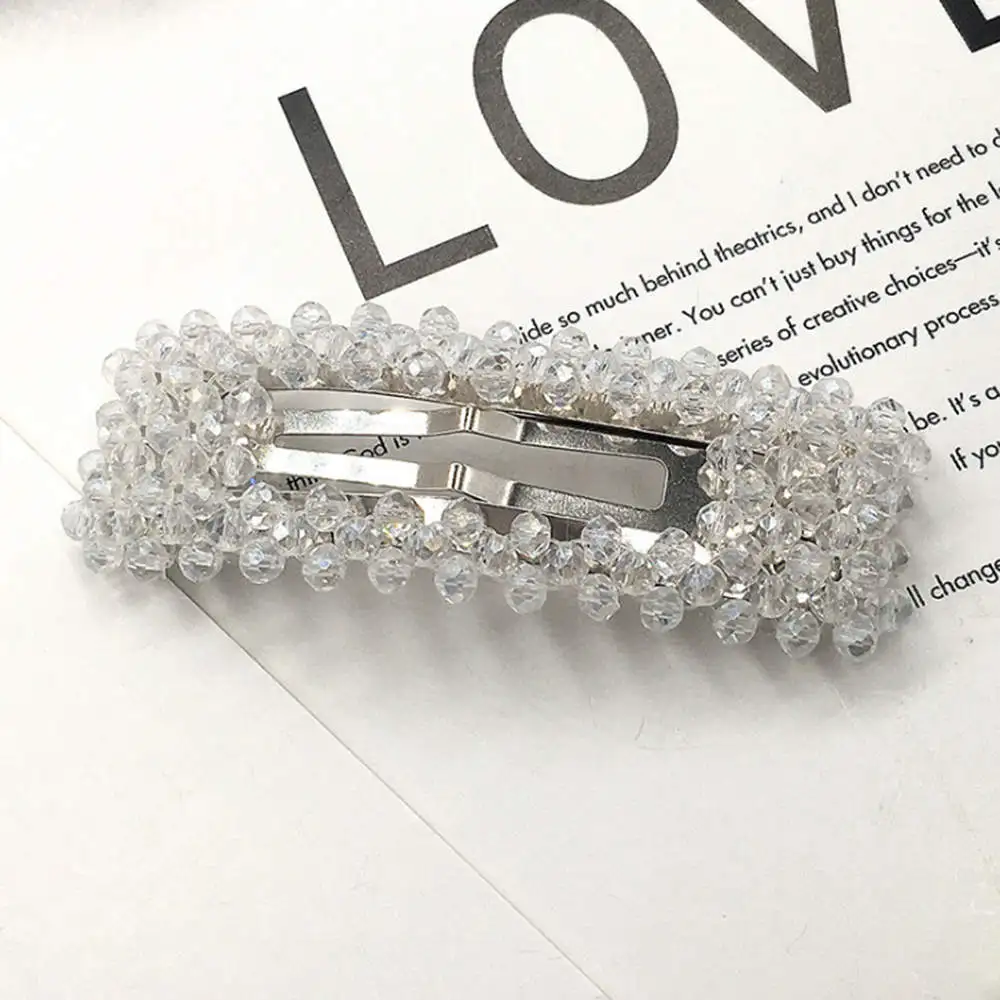 Белый 1 шт. Bling прямоугольный Хрустальный заколки Головные уборы Для женщин брошь из горного хрусталя для девочек заколки невидимки для волос заколка для волос Инструменты для укладки волос аксессуары - Цвет: Белый