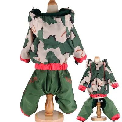 Сильное водонепроницаемое дышащее пальто для собак, водонепроницаемая куртка с капюшоном, одежда для щенков, маленьких, средних и больших пород, плащ для животных, товары для кошек - Цвет: Green
