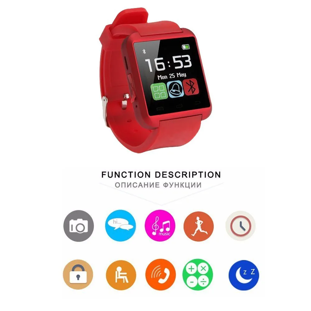 U8 Bluetooth Смарт часы альтиметр барометр спортивные наручные водонепроницаемые