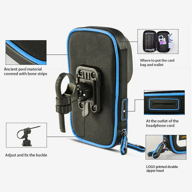 

6 Inch Motorbike Mobile Phone Holder Bag Waterproof Motorcycle Handlebar Mount Bag Case Stand For Cell Phone Protective Gears