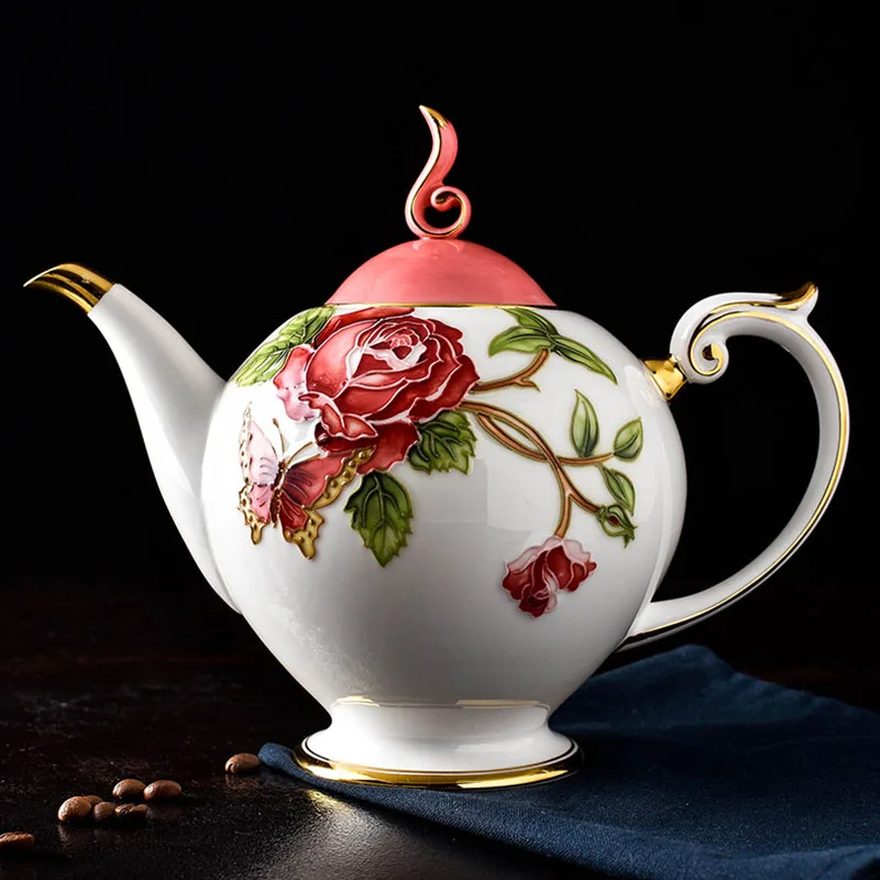 Элегантный цветочный кофейный набор из костяного фарфора британский фарфоровый