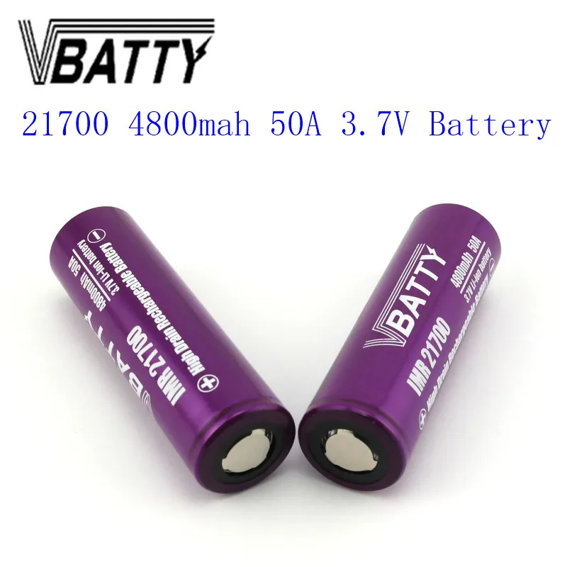 1-6 шт./лот бренд Vbatty 21700 4800mah 3,7 V 50A литий-ионная аккумуляторная батарея 21700 батарея высокого стока 21700 батарея