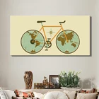 Постеры и принты на колесах велосипеда, настенная живопись на холсте, абстрактные декоративные картины для гостиной, домашний декор