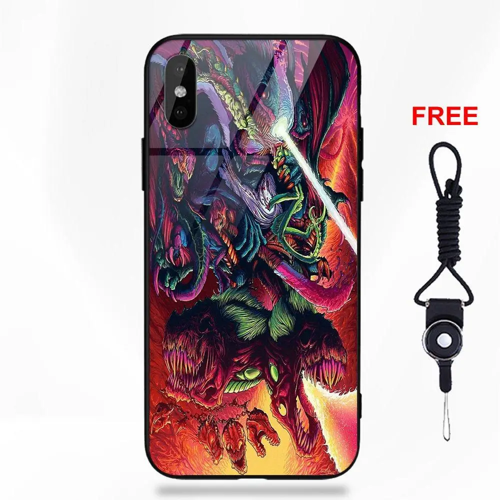 Hyper Beast Csgo уникальная роскошная мягкая ТПУ Рамка + чехол из закаленного стекла для