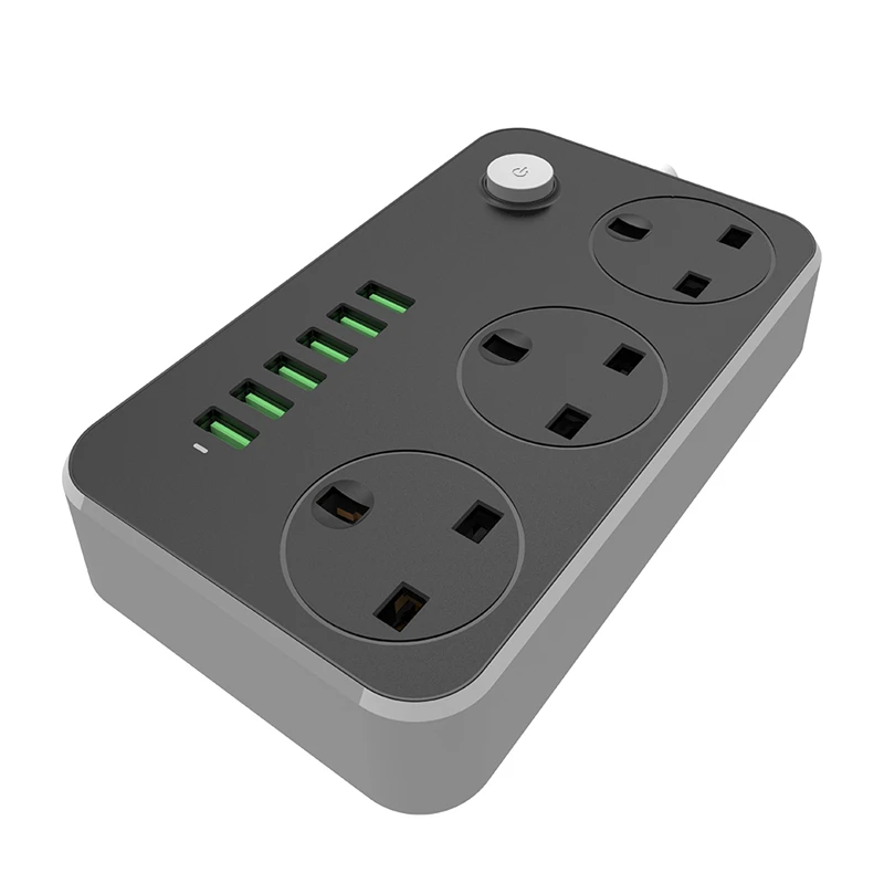 LDNIO 3 розетки комбо 6USB универсальная настольная зарядка розетка 10А Номинальный