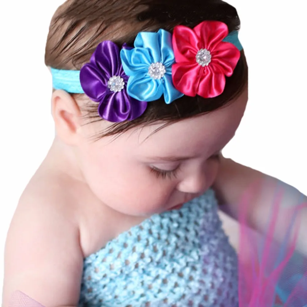 1 шт. Смешать Цвет Искрение Кристалл Ленты Цветы Девушки Оголовье | Детская одежда