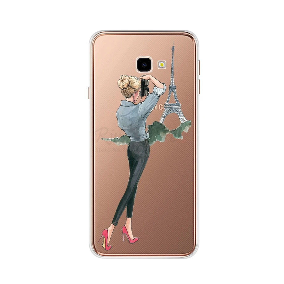 Абрикосовый Чехол для samsung J4Plus, мягкий силиконовый чехол s для samsung Galaxy J4 Plus J4+ J 4 Plus J415, чехол для телефона - Цвет: Абрикосовый