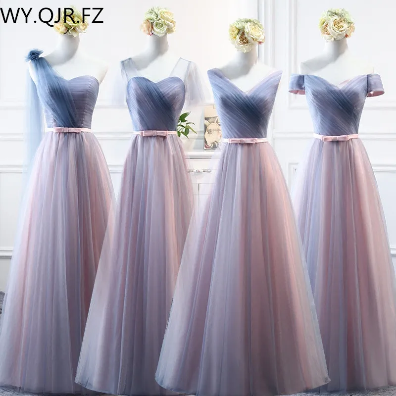 YYMY02 # длинное платье подружки невесты с открытыми плечами и вырезом лодочкой на