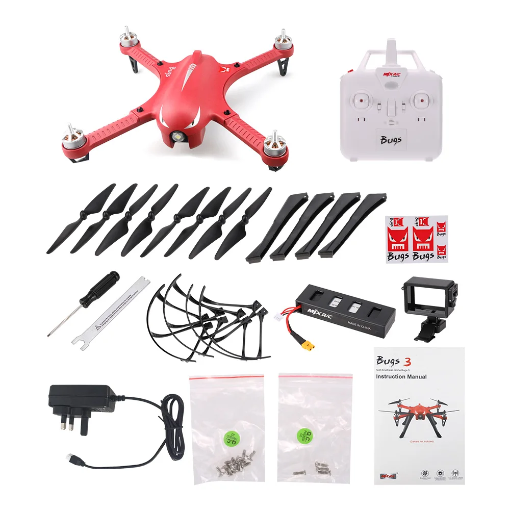 UK MJX Bugs 3 2,4G 6-Axis Gyro бесщеточный двигатель независимый ESC дрона с дистанционным управлением Поддержка C4000 для Gopro 3/4 экшн-камеры XiaoYi Камера RC Quad - Цвет: UK