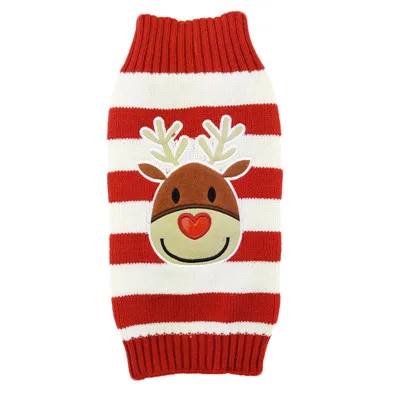 Red Reindeer DOGGYZSTYLE, Рождественский красный свитер для собаки, одежда, пальто с оленем, одежда для маленьких собак, чихуахуа, плюшевый XXS-M - Цвет: Red Reindeer