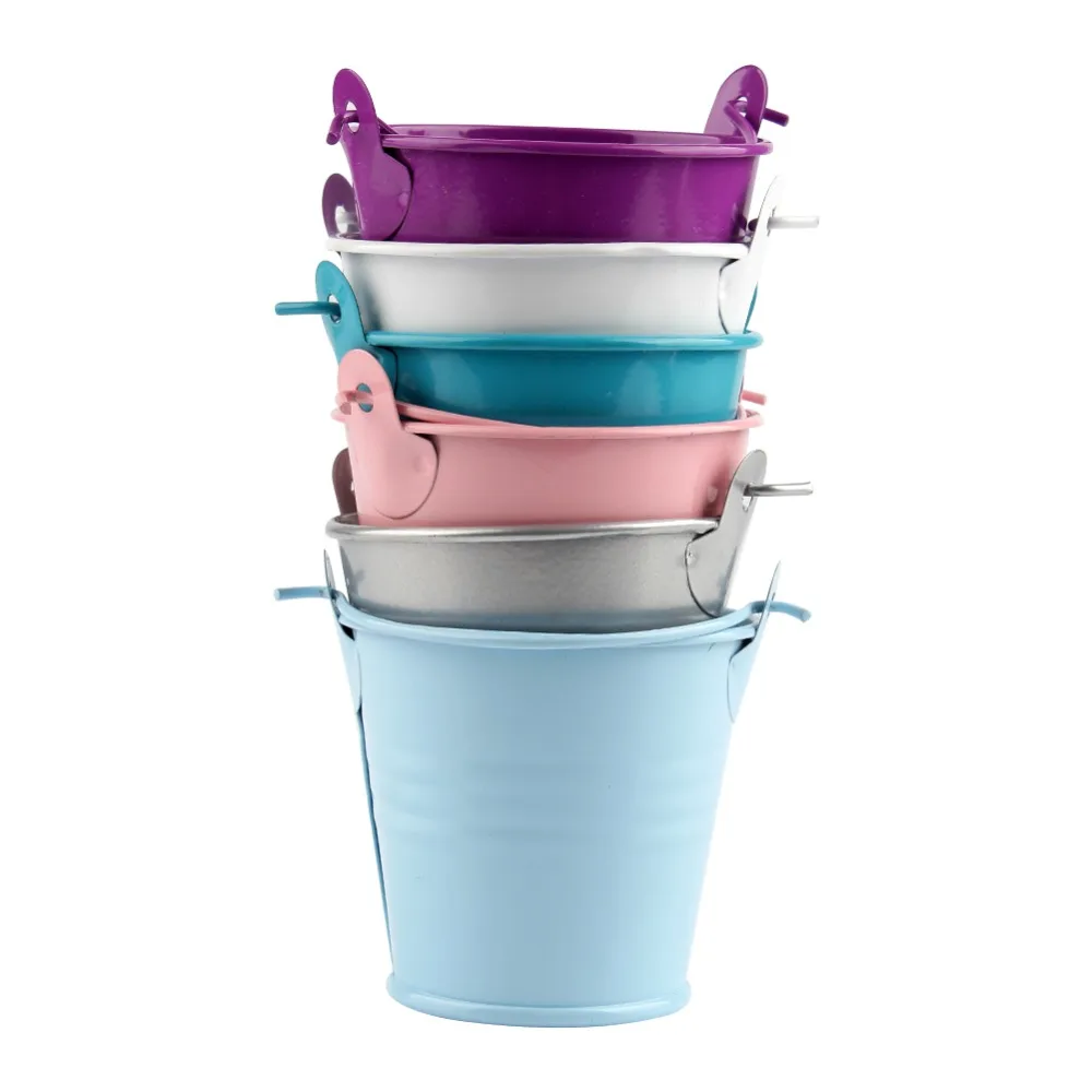 OurWarm 50 шт Baby Shower коробка конфет металла Ведра Горшки мини ведро банки сладкий дерево завод моноблок Свадебная вечеринка Сувениры подарок Коробки