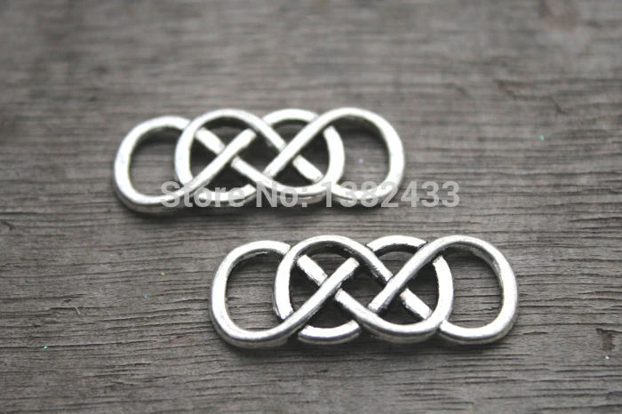 20 шт. двойные Подвески бесконечности тибетские серебряные проволочные сетки