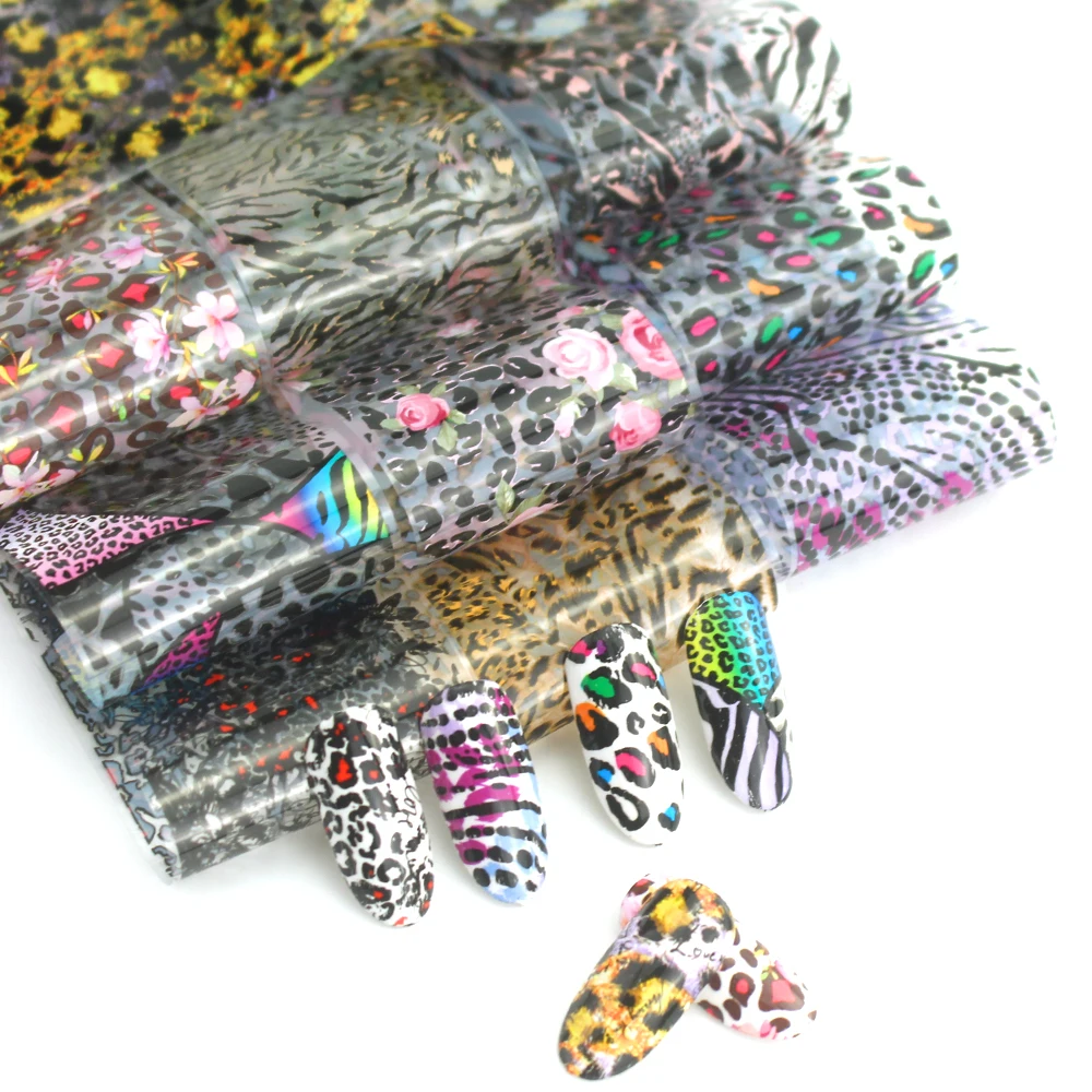 Звездное небо ногтей голографическая Фольга передачи наклейки для цветы дизайн