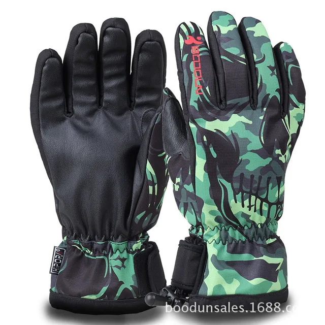 Camouflage Мужские и женские перчатки для сноуборда, лыж с масками для лица в Пекинской оперы зимние мотоциклетные для езды на велосипеде Нескользящие - Цвет: Camouflage