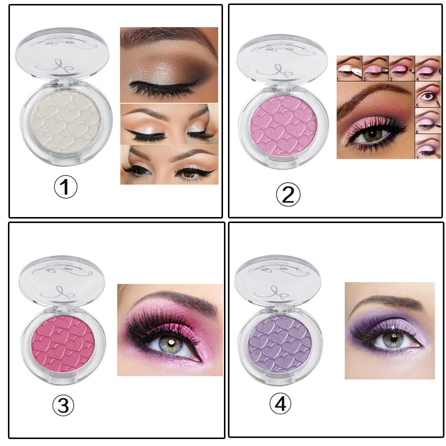 Пигмент одиночные тени для век матовые мерцающие блестящие розовые цвета