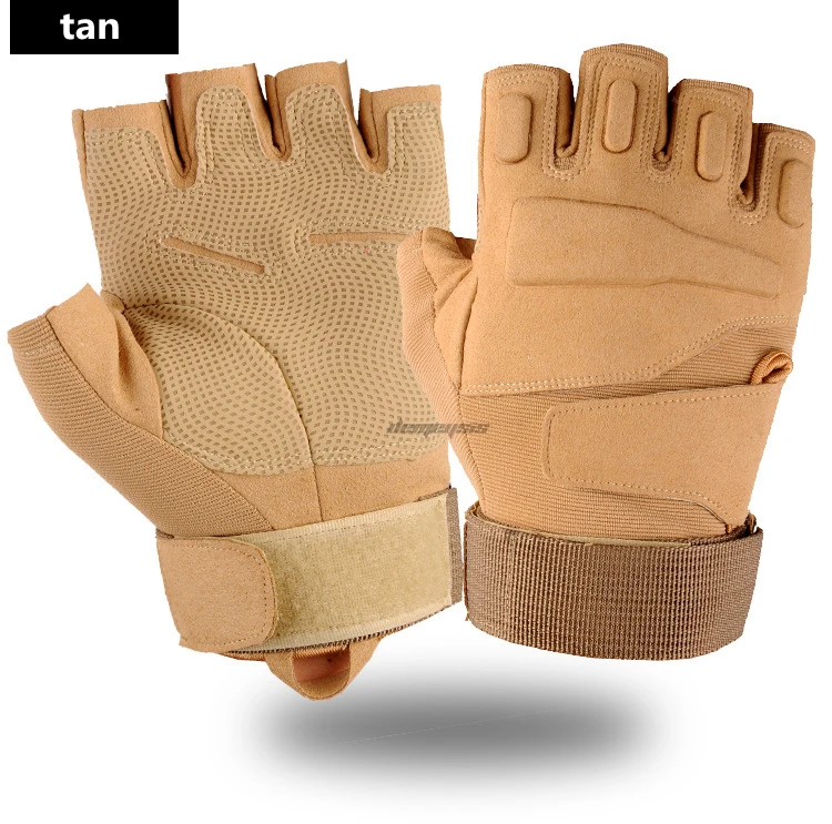 half finger tan Перчатки для охоты на открытом воздухе, Пешие прогулки, дышащие, для альпинизма, военные, военные, для страйкбола, для стрельбы, тактические перчатки - Цвет: half finger tan