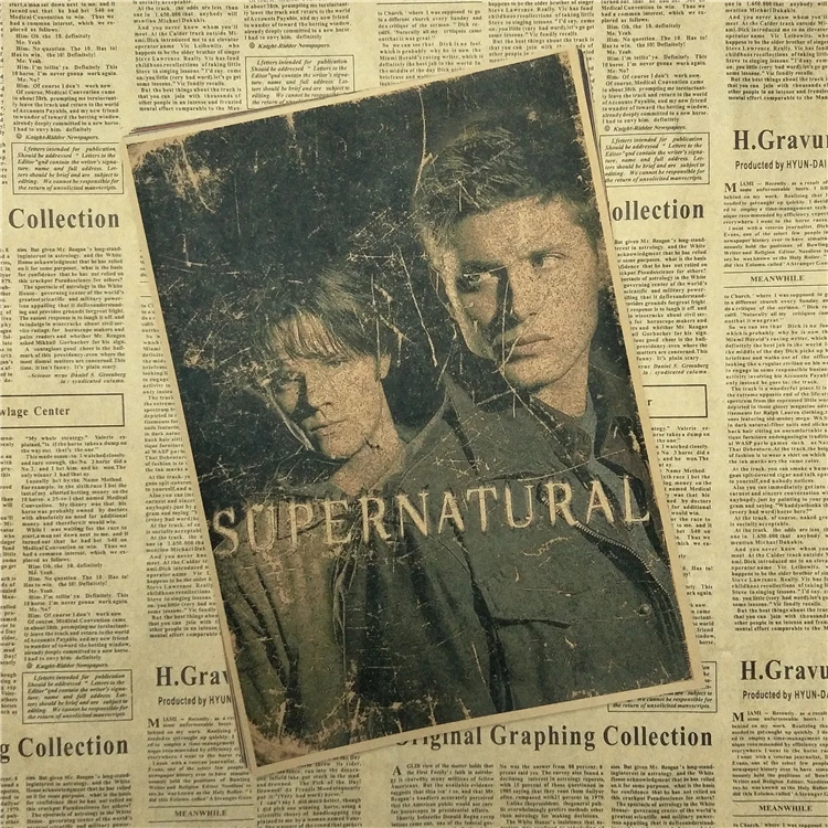 Сверхъестественное украшение для дома SPN Jensen Ackles Misha Jones крафт фильм Ретро плакат