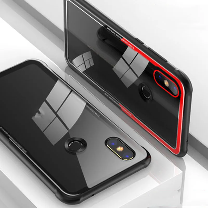 Для Xiaomi Redmi Note 6 Pro металлический корпус из закаленного стекла пластиковая задняя