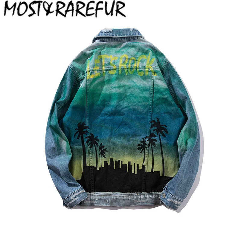 MOST & RAREFUR джинсовая куртка мужские джинсовые куртки хип хоп повседневные