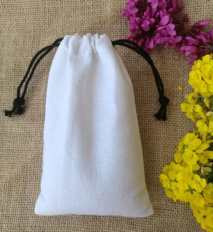 black cotton rope Белый хлопок подарочная упаковка мешок 8x10 см x 9 см x 12 см x 10x15 см(13x17 см Упаковка из 50 мешочек для драгоценностей с завязкой - Цвет: black cotton rope