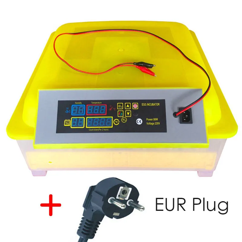 EUR Plug 48 яиц автоматический инкубаторы полностью инкубаторная машина мини 48 курица Авто поворот для утка голубь попугай товары для птицы - Цвет: EUR Plug