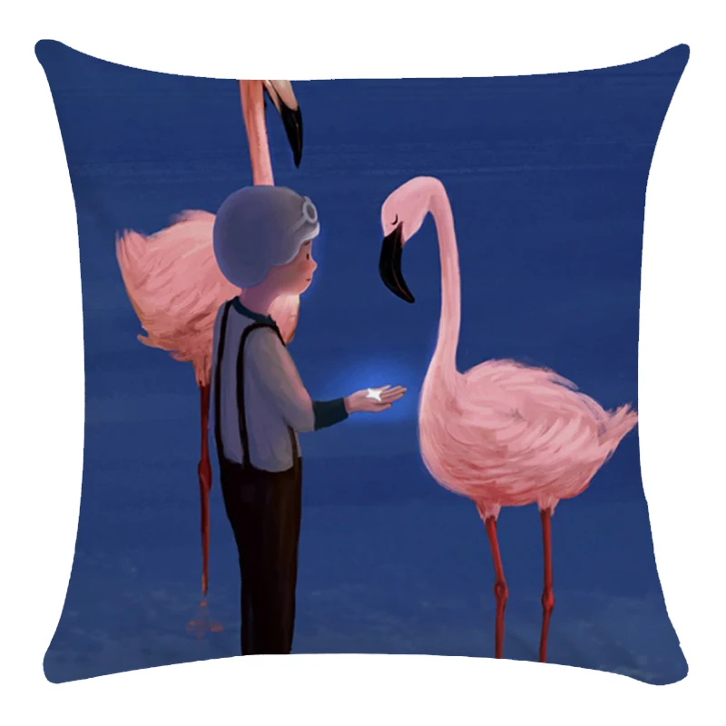 45*45 см романтическая Акварельная ручная роспись Подушка &quotфламинго&quot покрывало