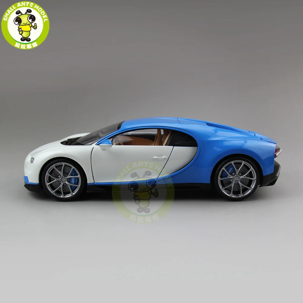 1/18 Bugatti Chiron супер автомобиль Welly GTAUTOS литая металлическая модель автомобиля подарок на день рождения для мальчиков и девочек синий и белый