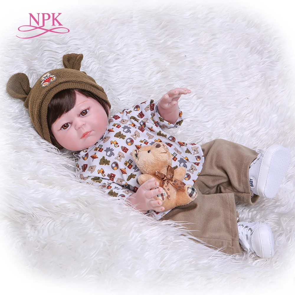 NPK Real 48 см силиконовая кукла для новорожденных игрушка ванны Реалистичная