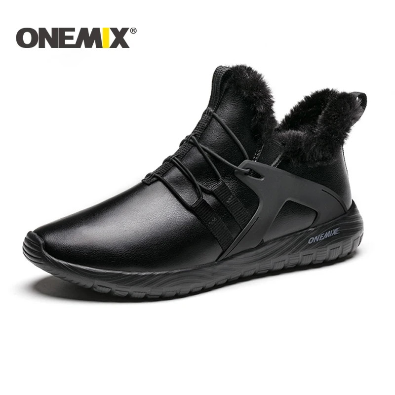 Зимние удобные мужские ботинки ONEMIX теплые шерстяные кроссовки уличная