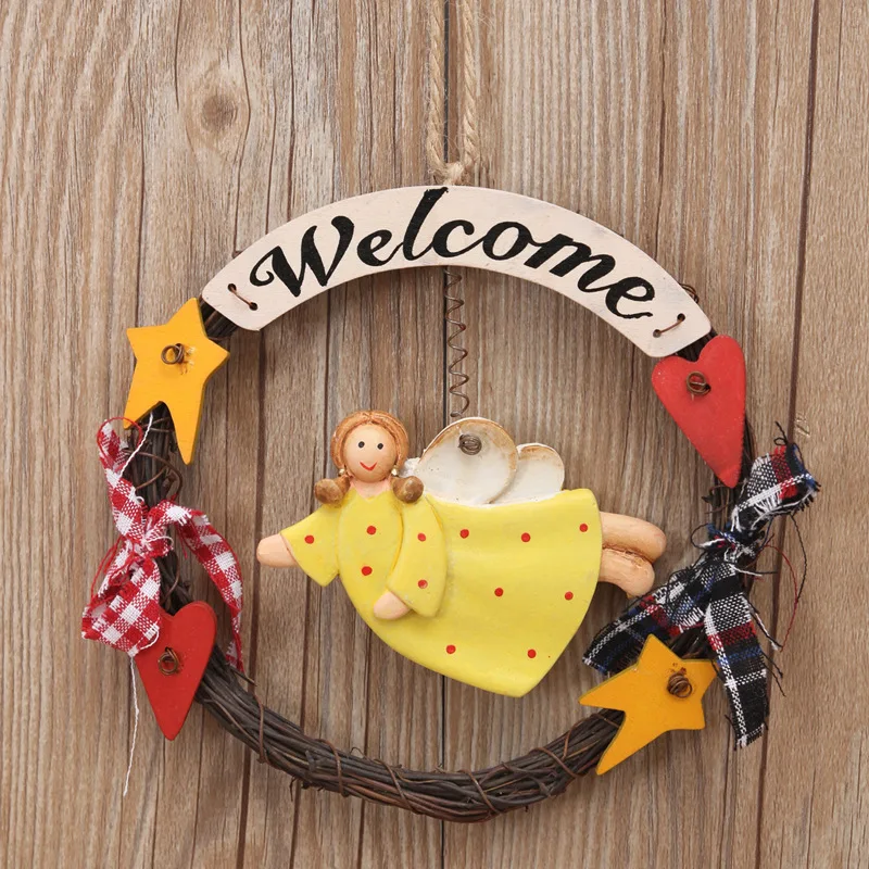 Рождественские подарки деревянная модель ангела статуэтки настенные подвесные