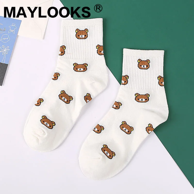Maylooks Для женщин Носки осень и зима Новое поступление хлопковая повседневная
