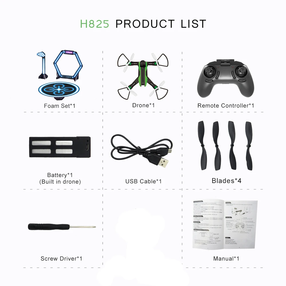Flytec H825 5,8 ГГц FPV 0.3MP Широкий формат Камера Drone RC вертолет 6-осевой гироскоп 3D флип пенопластовая панель из ЭВА гоночный Дрон Квадрокоптер