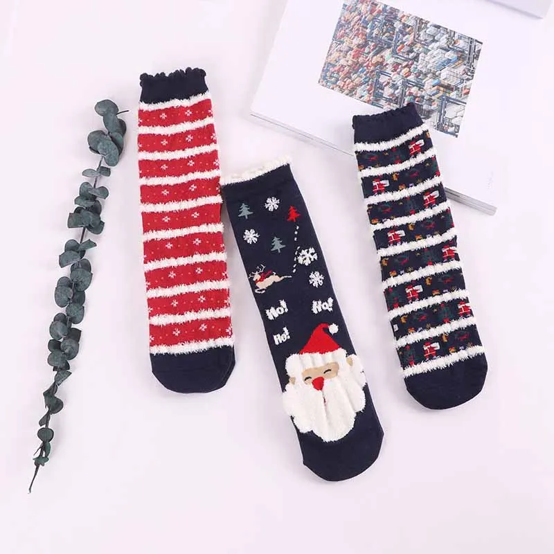 Женский хлопок до середины колена рождественские носки женские