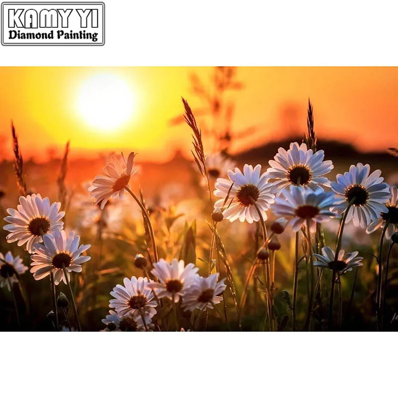 Diy Алмазная картина Алмазная мозаика закатные цветы квадратная полная Алмазная вышивка крестиком рукоделие украшение дома