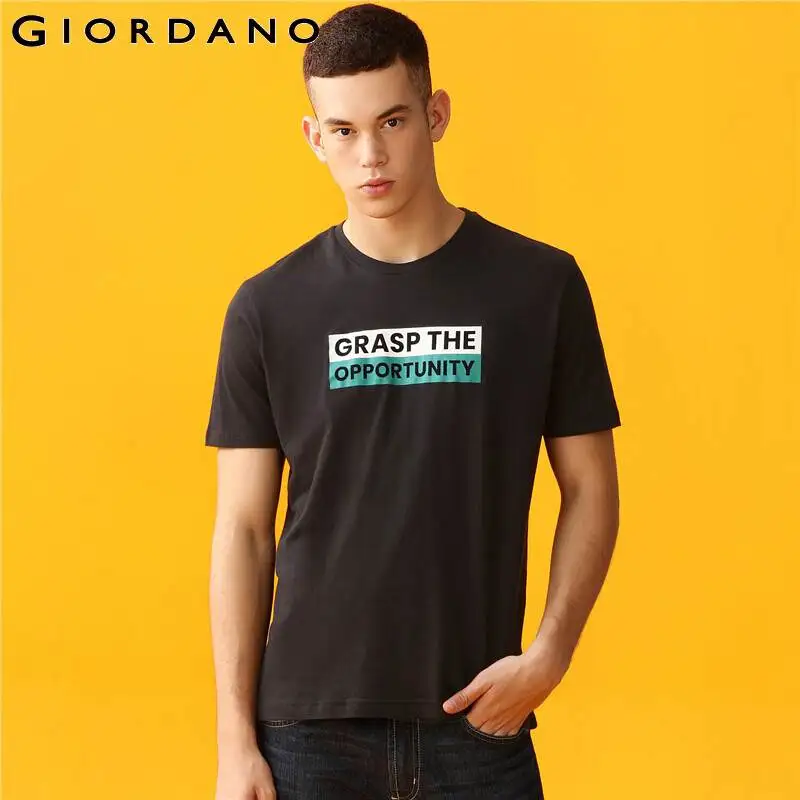 Giordano мужская повседневная футболка с круглым воротом и короткими рукавами из