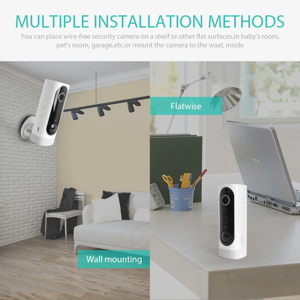 Аккумулятор 100% Беспроводная ip-камера без проводов Wifi 720P 1080P внутренний детский