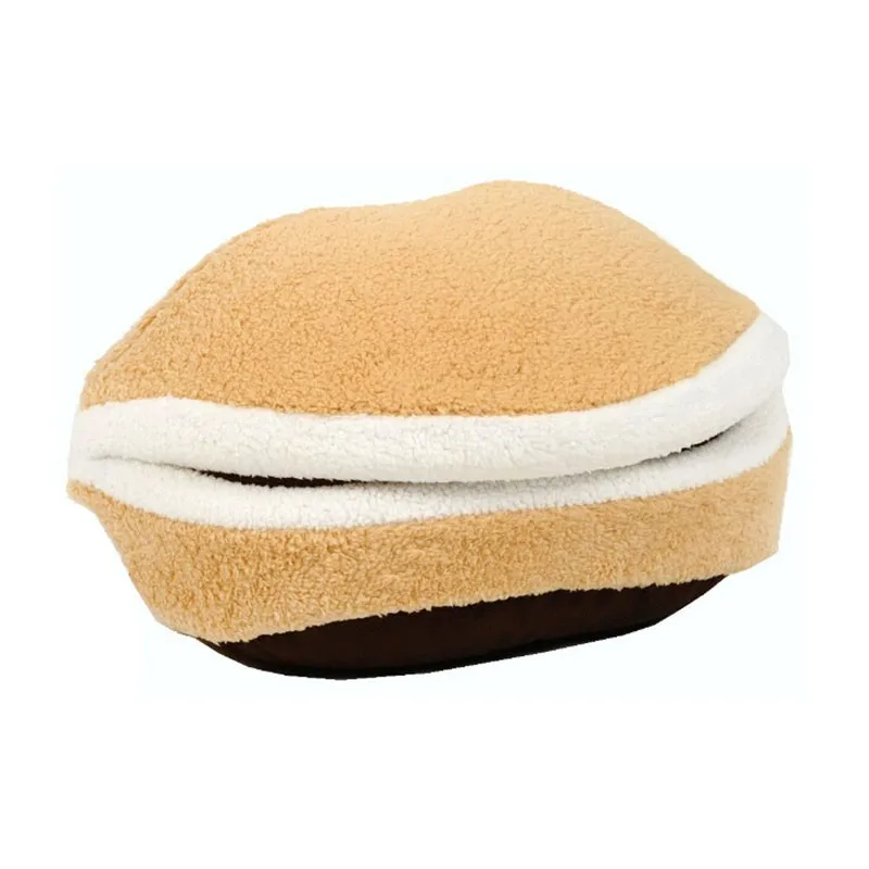 Собака Кошка Кровать кошки дом Питомник Коврик в виде ракушки Burger Bun спальный
