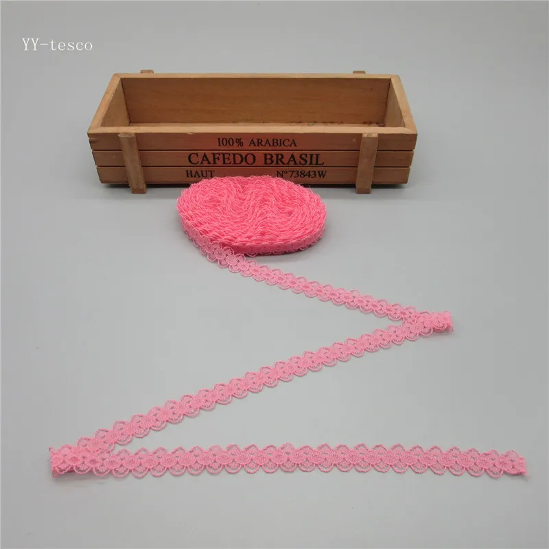 watermelon red 10 ярдов кружево, лента, тесьма 14 мм в ширину белая кружевная отделка DIY вышитая чистая кружевная отделка для шитья украшения африканская кружевная ткань - Цвет: watermelon red