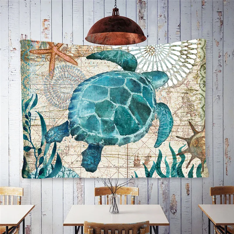 MUSOLEI черепаха Стиль Digtal печати настенный гобелен обои богемский Мандала гобелены