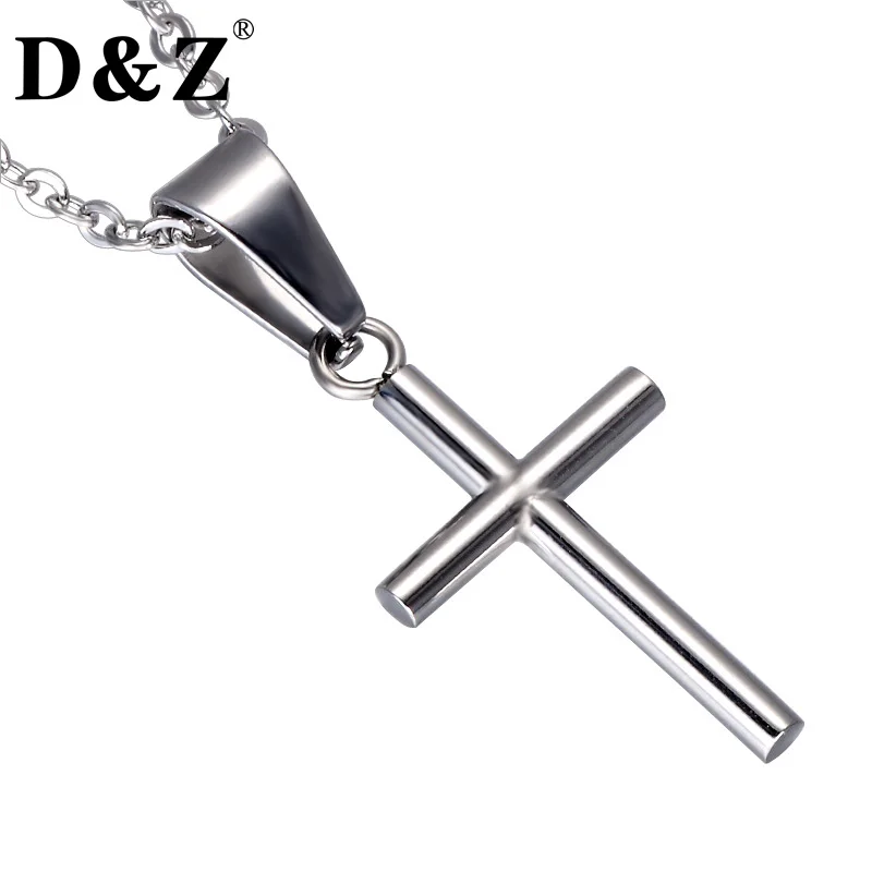 D & Z религиозный крест кулон ожерелье из нержавеющей стали Распятие Ожерелье для