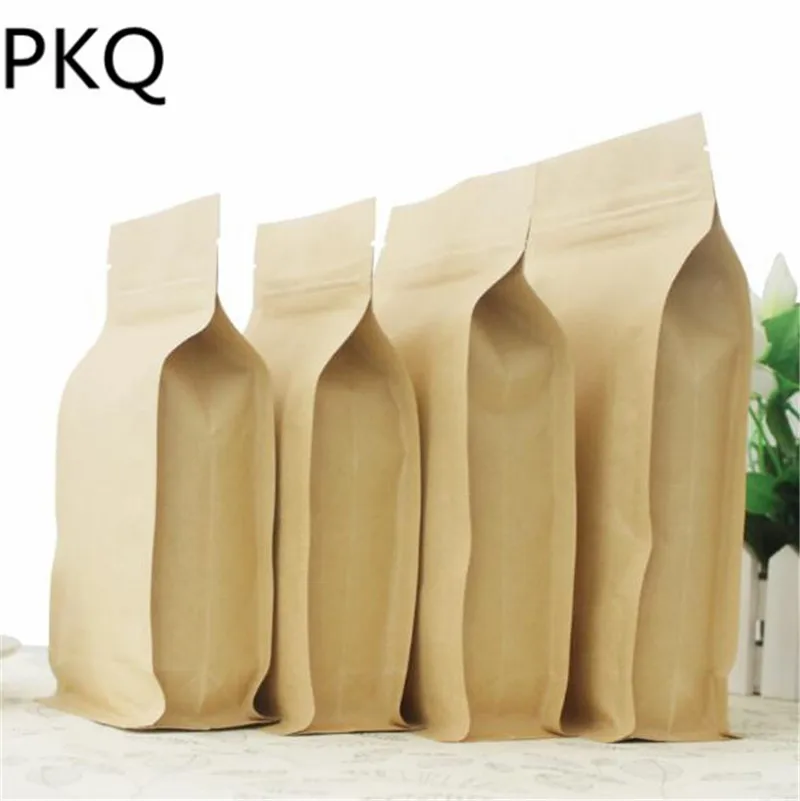 10x20 см коричневый стоячий мешок крафт бумаги с замком для упаковки закуска Гайка