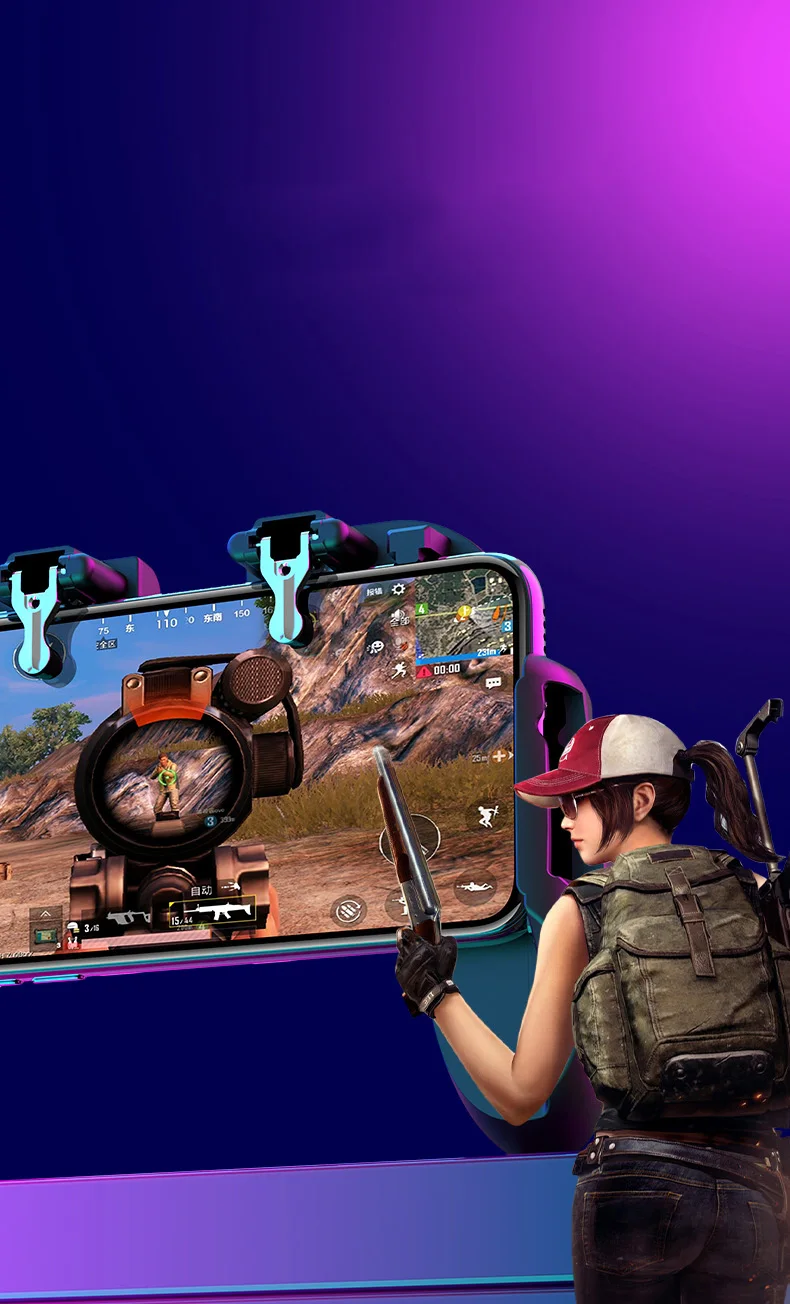 H6 Мобильная игровая ручка интегрированный игровой триггер L1R1Shooter Кнопка огня триггер рассеивания тепла держатель телефона с вентилятором для PUBG