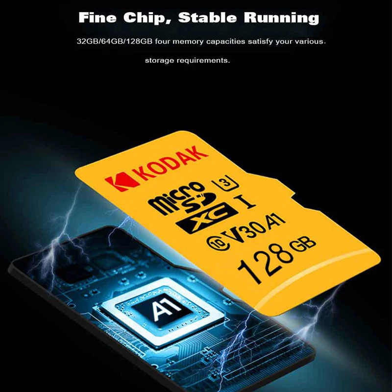 Карта флэш-памяти KODAK Micro SD 128 ГБ 256 ГБ 512 ГБ 32 ГБ 64 Гб U1 tf-карта 4K Class 10 tarjeta Micro SD карта U3 UHS-I 16 Гб microsd