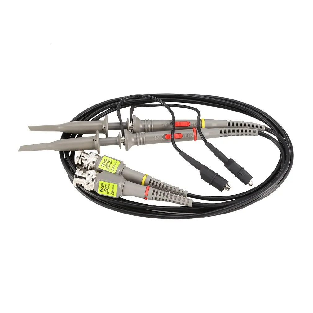 2PCS 100MHZ Oscilloscope Probe Oscillograph Scope Clip Test P6100 DIY Leads High Precision Analyzer Alligator 1:10 | Инструменты