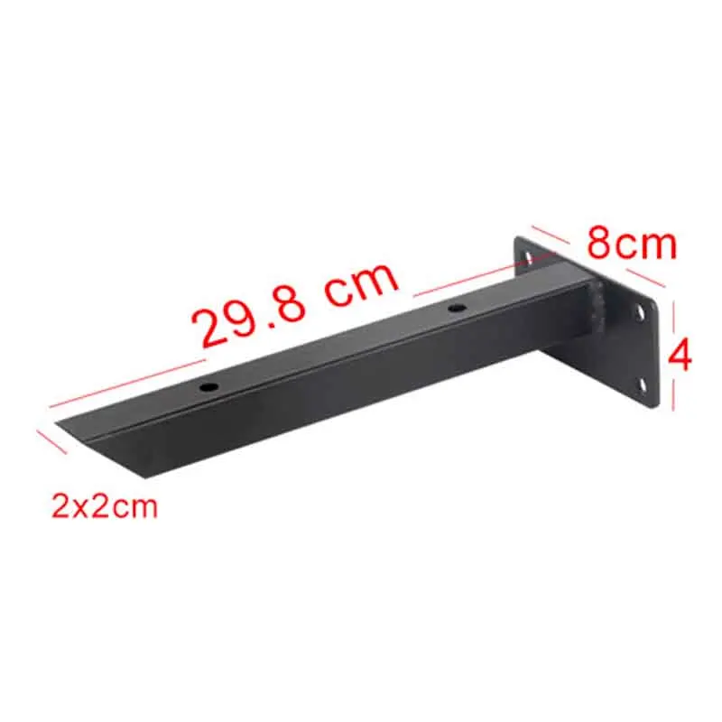 

2PCS Black Hidden Decorative Metal Table Corner Metal Shelf Bracket, 29.8x8cm