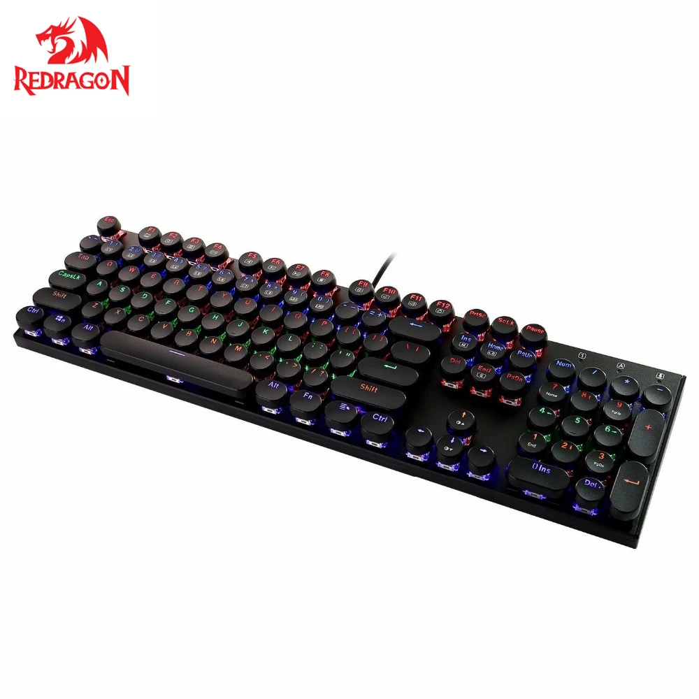 Redragon K350S Ретро клавиатура со светодиодной механической клавиатурой 104 клавиш