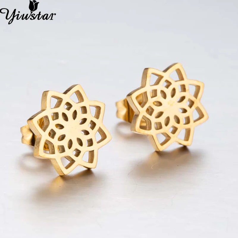 Серьги гвоздики Yiustar из нержавеющей стали для женщин и девушек украшения с